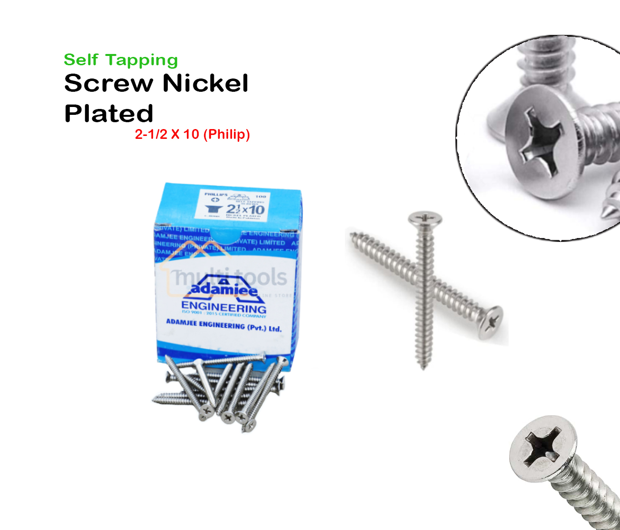 Self Tapping Screw Nickel Plated 2-1/2 X 10 (Philip)